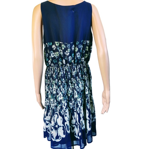 NWT LAUREN CONRAD CHIFFON SHEER OVERLAY LINED SLEEVELESS FLORAL POLY DRESS 14 - Picture 3 of 14